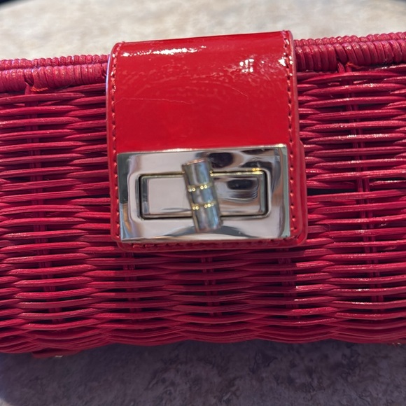 J.Crew Red Straw Clutch W/ Gold Hardware - Picture 2 of 13